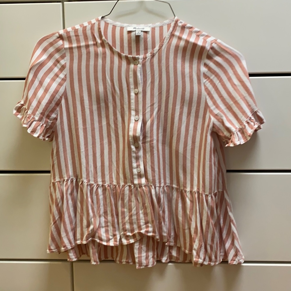 Madewell Peplum Striped Blouse
